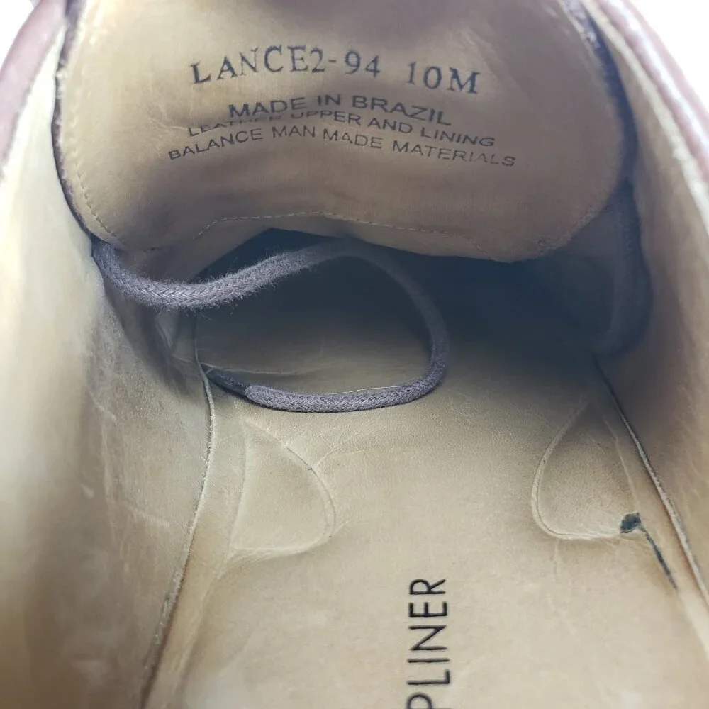 Donald Pliner Lance Derby Shoe Mens 10 M Brown Leather Lace Up Croc Embossed - Picture 11 of 11